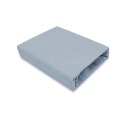 Mušelínové prostěradlo do postýlky 60 x 120 NATURE double - jeans