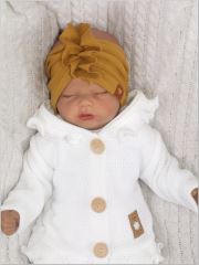 Z&Z Stylová bavlněná Čelenka/Turban, hořčicová (2)
