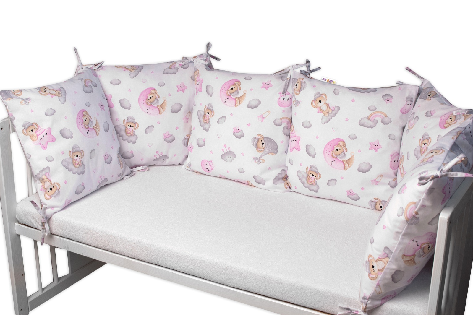 Polštářkový mantinel 6ks 40x40cm, Dreams Koala - růžový