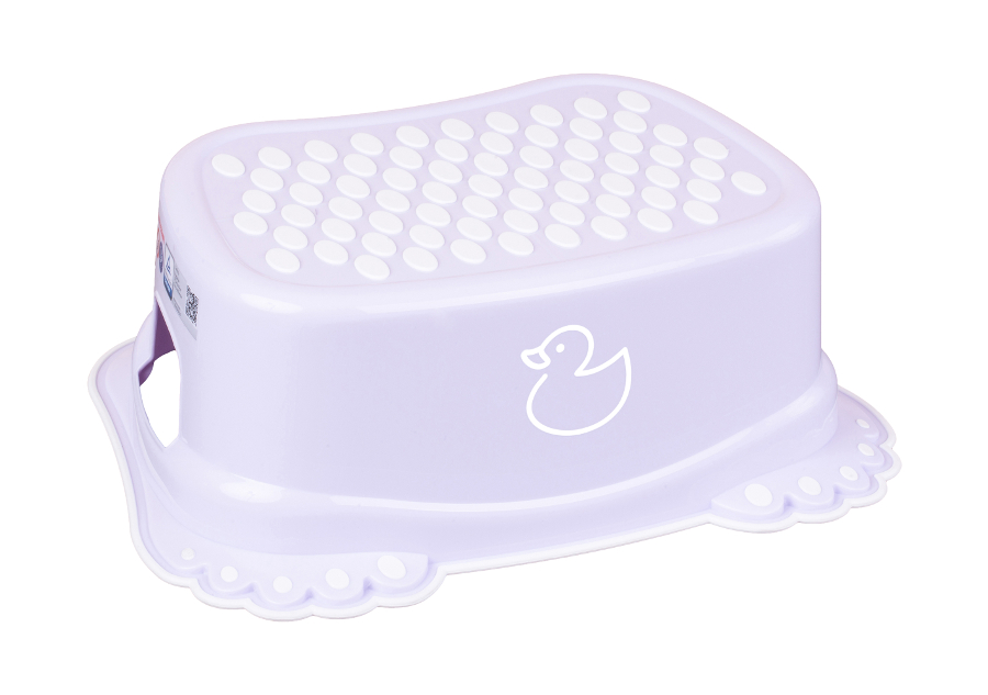 Dětská stolička, stupínek k WC protiskluzová 2v1 Kačenka - lila