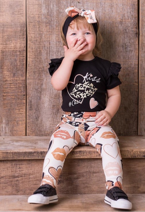 G-baby Kojenecké body s volánkem Kiss - černé, vel. 92