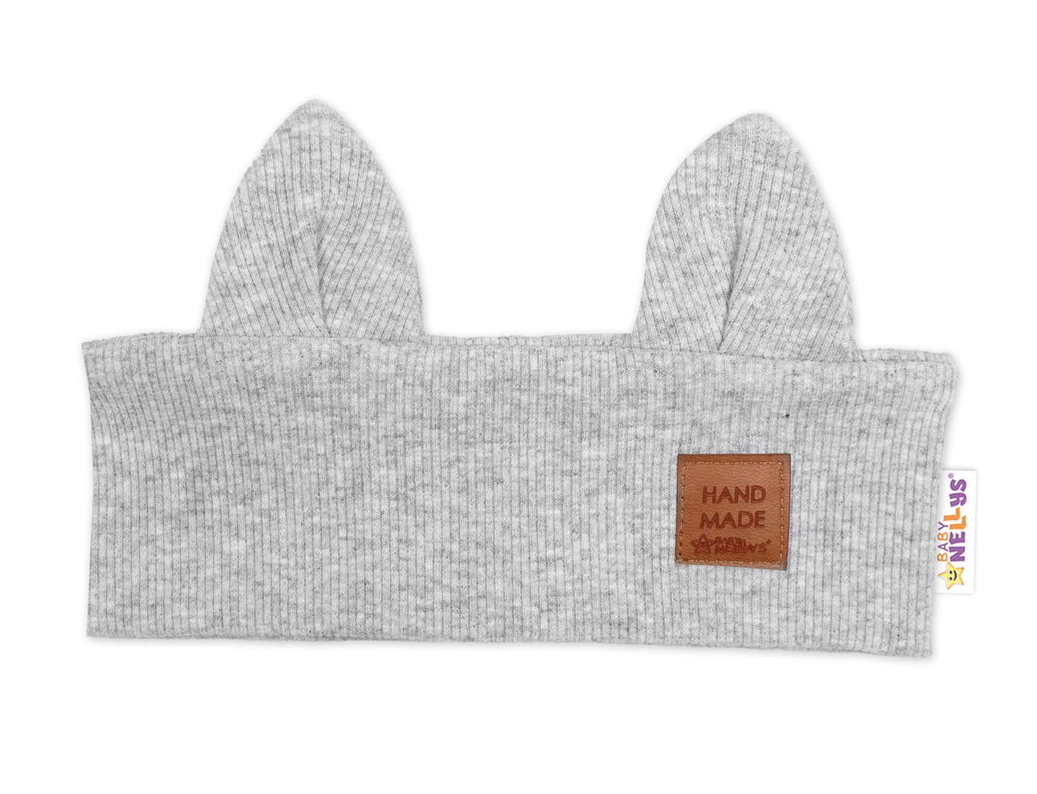 Čelenka Cat s oušky pro děti Hand Made - šedý melír, 4-8 let