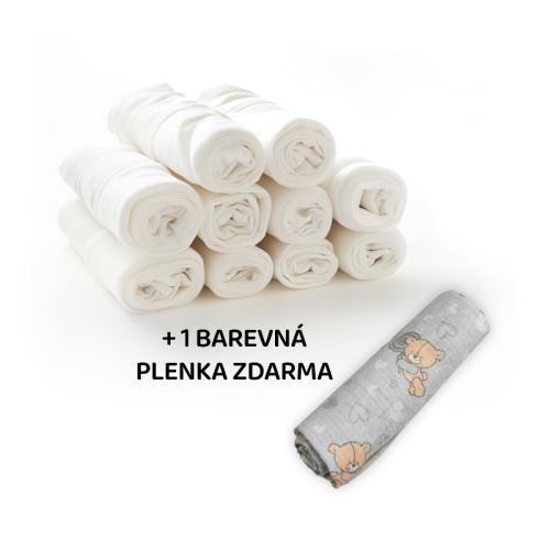 Kvalitní bavlněné pleny TETRA BASIC 60x80cm, 10ks v bal. + 1 ks zdarma