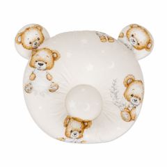 Bavlněný tvarovaný polštářek Sleepy Teddy, béžový