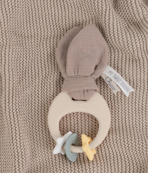 CHICCO Multisenzorické kousátko Králíček My Sweet Doudou – silikonové kousátko pro mimi