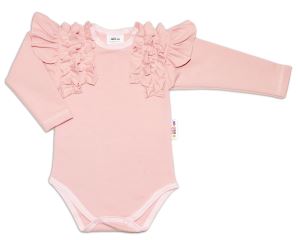 2-dílná sada, body dl.rukáv + suknička s krajkou a volánky, pudrová, Baby Nellys (1)