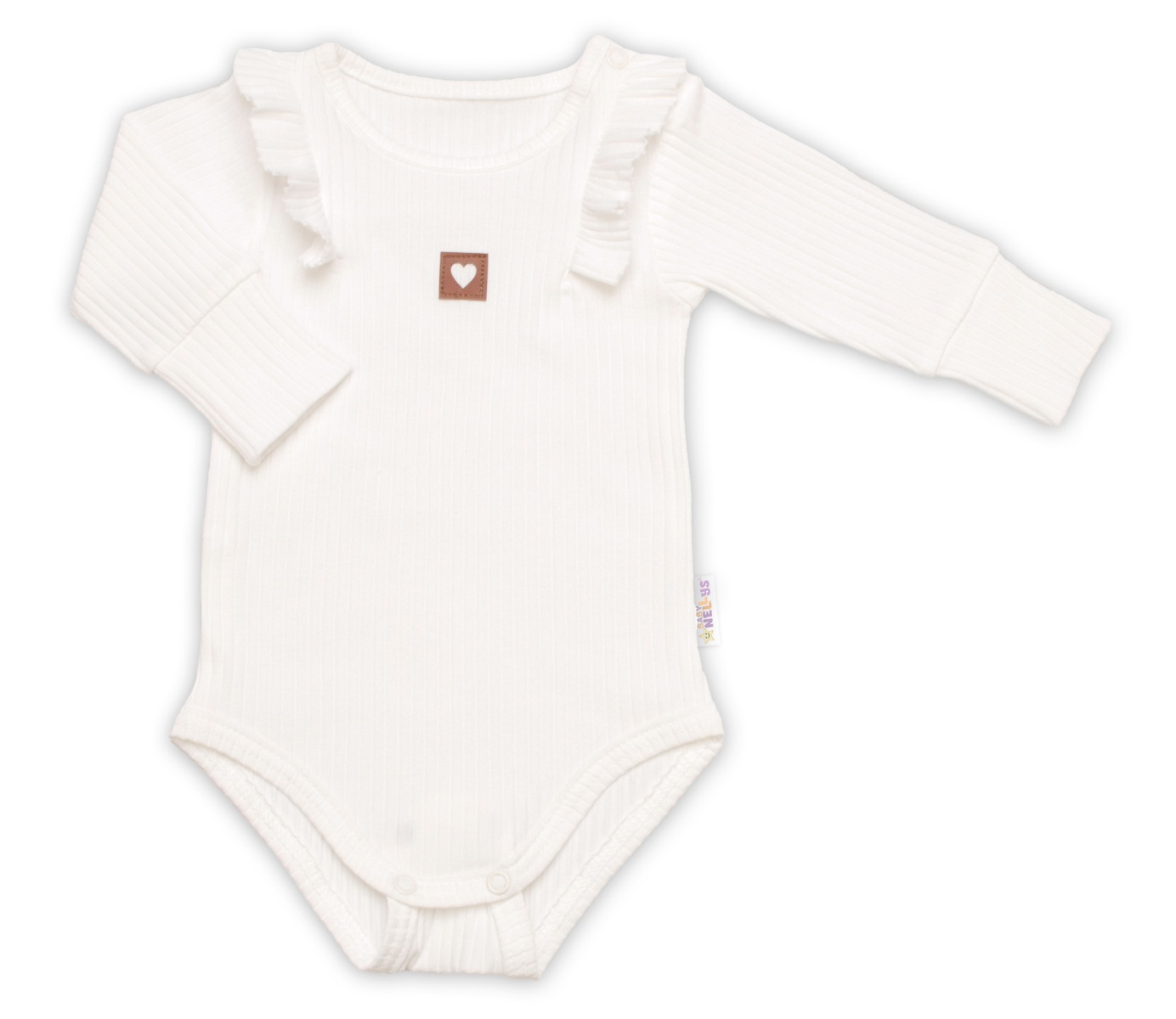 Žebrovaná rostoucí souprava 3D, Baby Girl - smetanová
