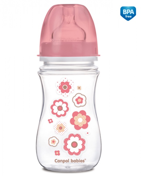 Antikoliková lahvička Newborn Canpol Babies - květinka