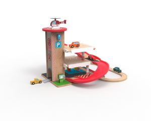 2Kids Toys Dřevěná garáž s vláčkodráhou (2)
