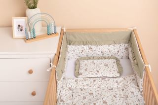 Set do postýlky Forest bavlněný 75 × 95 cm + polštářek 25 × 35 cm, béžová (1)