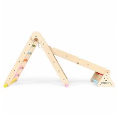 Dřevěná Montessori lezecká sestava pro děti  – žebřík a balanční kladina (4)