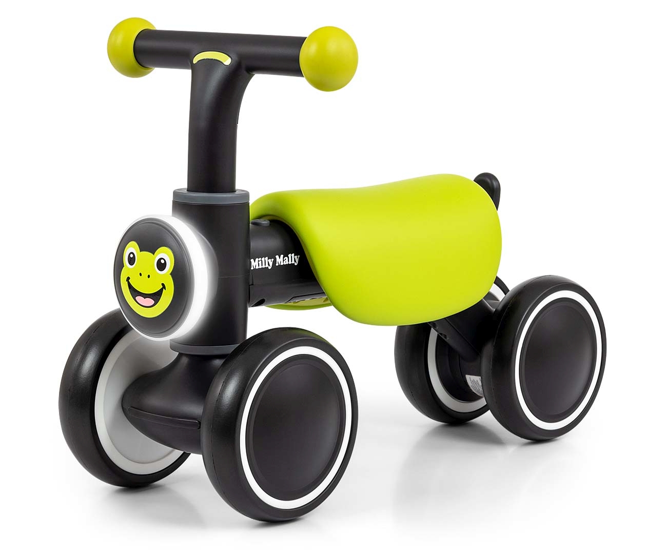 Dětské jezdítko YORK se zvuky, LED světlem a EVA koly pro děti, 12–36m, Frog, zelené