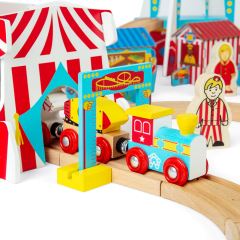Bigjigs Rail Dřevěná vláčkodráha zábavná pouť 54 dílů (6)