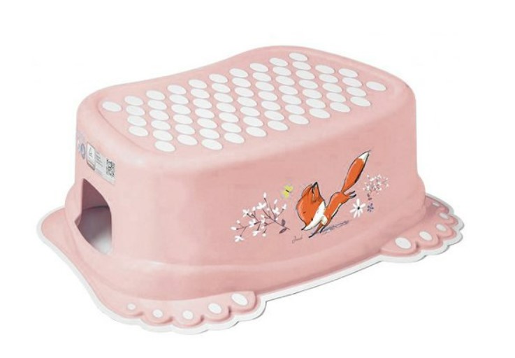 Tega Baby Stolička, schůdek s protiskluzovou funkcí Liška, růžový