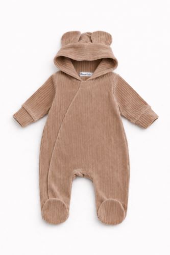Kojenecký manchesterový overalek Teddy - béžový (1)