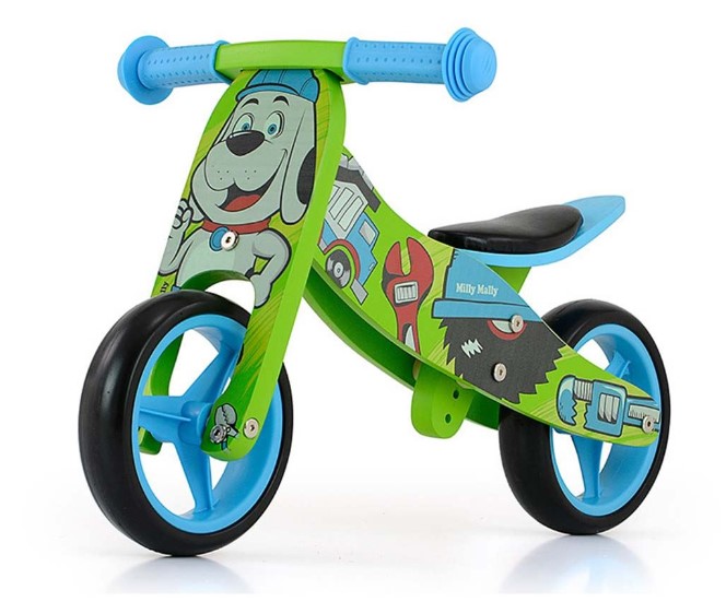 Multifunkční Odstrkovadlo, odrážedlo Jake Bob 2v1, Milly Mally, zeleno/modré