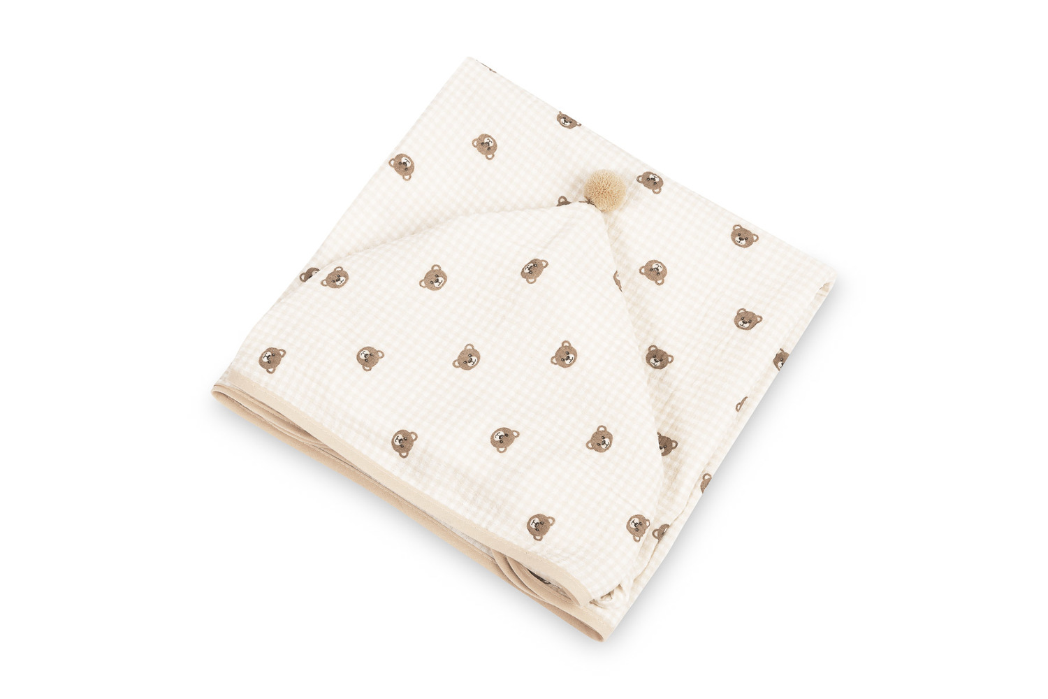 Mušelínové pončo Medvídek - béžové