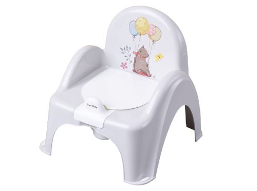 Dětský nočník s melodií a víkem, ergonomický - Medvídek v béžové