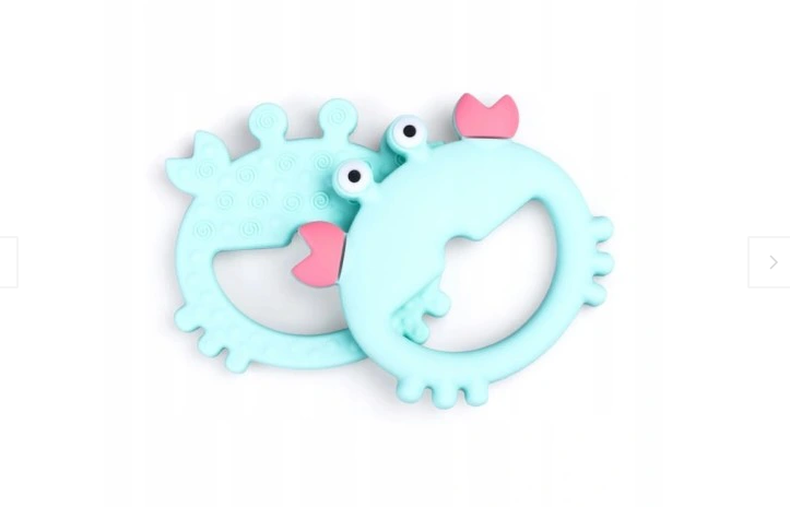 GiliGums Dětské silikonové kousátko Crab Teether, 3m+, 1 ks, mátový