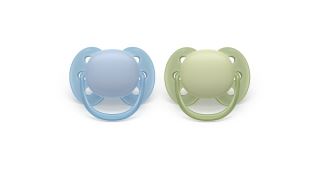 Silikonový dudlík Soft, 0-6m, Den a noc, modrý, zelený (2)
