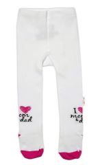 Baby Nellys Bavlněné punčocháče I love mom & dad - růžové (5)