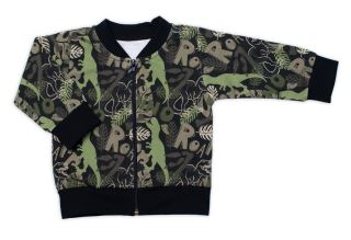 Stylová bavlněná tepláková souprava G-baby,  Dino - khaki/černá (3)