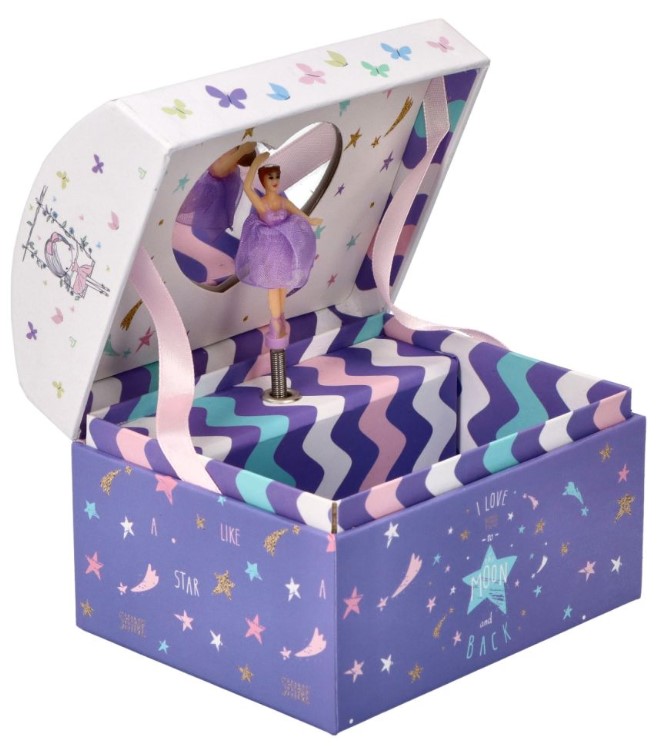 Hrací skříňka s tančící baletkou Adam Toys,  fialová