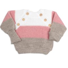 Rostoucí pletený svetřík a kalhoty s knoflíčky Girl, 2D - proužky (3) Rostoucí pletený svetřík a kalhoty s knoflíčky Girl, 2D - proužky (3)