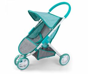 Kočárek pro panenky SUSIE – sportovní kočárek, zelený, šedý Kočárek pro panenky SUSIE – sportovní kočárek, zelený, šedý