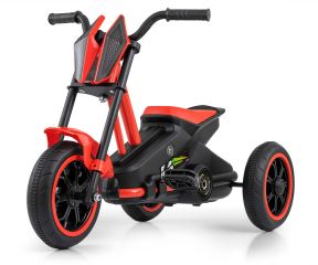 Dětská motokára RIDER – šlapací gokart, 3+, nosnost 30 kg - červená