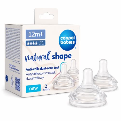 Natural Shape antikolikový dudlík – silikonový, DuoFlex, bez BPA, 12m+ (1)