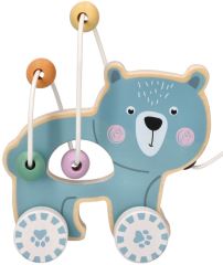 Edukační dřevěná hračka tahací s labyrintem - Medvídek, Adam Toys (2)