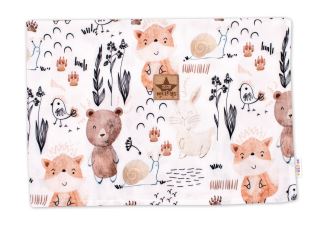 Sada do postýlky, bambusová 2D - dečka + polštářek, Bamboo Happy Animals, bílá (4)
