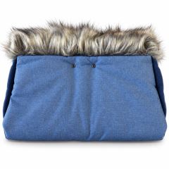 Rukávník ke kočárku s kožešinou – Jeans