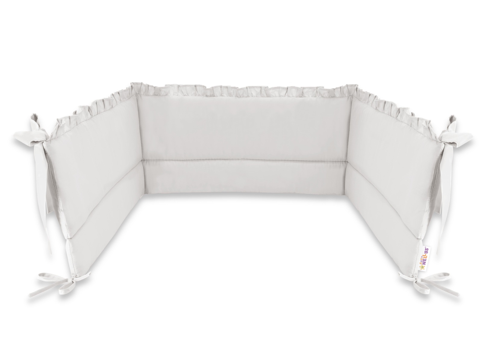 Mantinel s volánkem do postýlky 120 x 60 cm, 180cm Royal - šedý, Baby Nellys