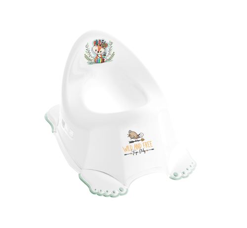 Dětský nočník s melodií TEGA BABY liška ergonomický protiskluzový - bílá, zelený