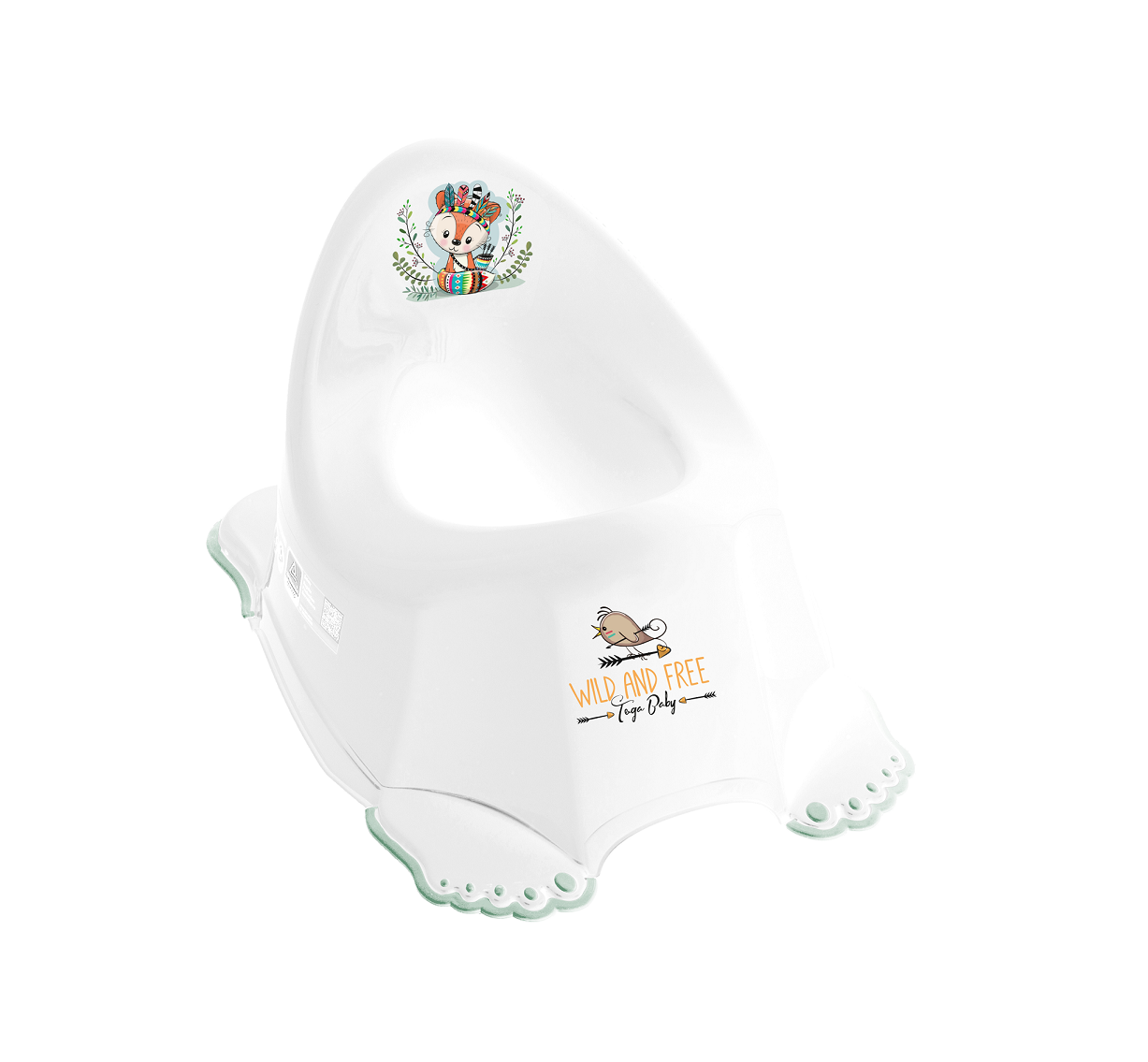 Dětský nočník s melodií TEGA BABY liška ergonomický protiskluzový - bílá, zelený