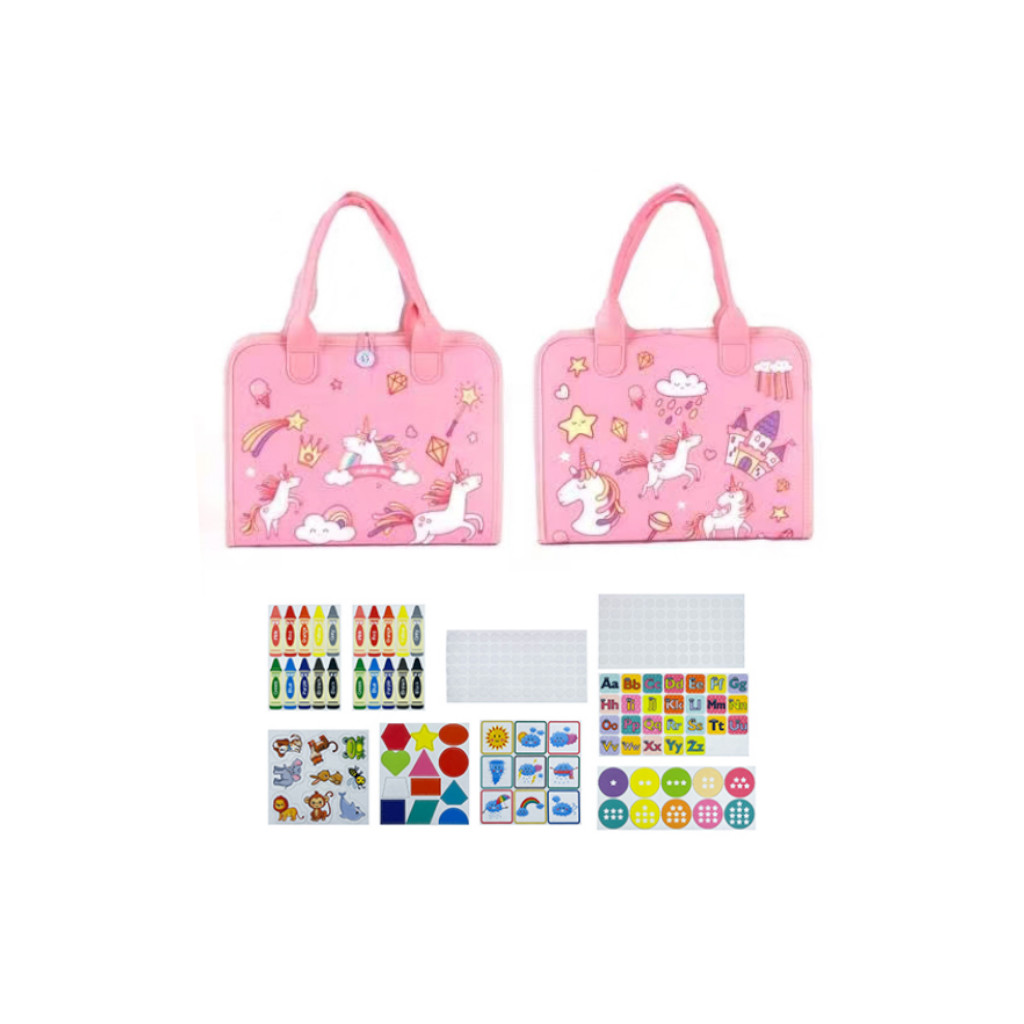 Senzorická látková kniha 2Kids Toys, montessori hračka pro rozvoj motoriky Jednorožec 3