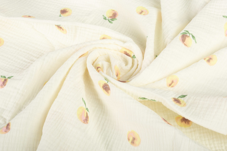 Mušelínové pleny krešované 60×75 cm, Peach cream - sada 2ks
