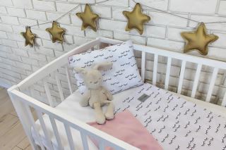 2-dílná sada do postýlky Velvet růžový, spící očka (2)