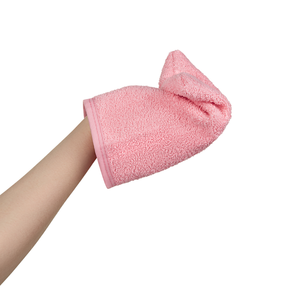 Dětská mycí rukavice XL Akuku – 100% bavlna, 15×20 cm, od narození, růžová