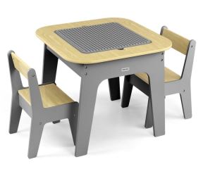 Dětský stolek a 2 židličky – multifunkční set s úložným prostorem a deskou na kostky (4)