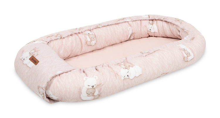 Hnízdečko, kokon pro miminko - bavlna, mušelín, růžové, Bear, Rabbit