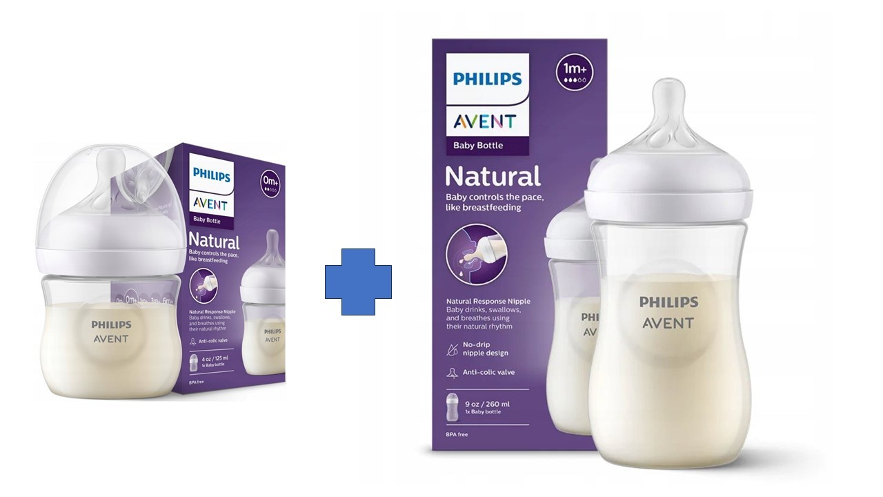 Natural Response láhev 125 ml + 260 ml, dudlík – antikoliková, přirozené sání