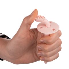 Canpol babies Silikonový zubní kartáček/kousátko s ochr. štítkem - růžový (2)