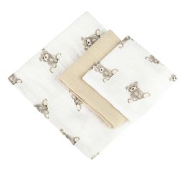 Mušelínové pleny krešované sada 3 ks Teddy beige – 120×120, 70×60, 30×35 cm Mušelínové pleny krešované sada 3 ks Teddy beige – 120×120, 70×60, 30×35 cm