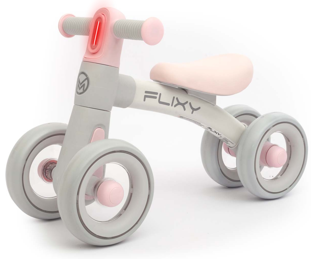 Dětské odrážedlo FLIXY s LED světlem a EVA koly (12–36 měsíců), růžové