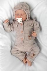 Pletené kalhoty Hand Made Girl, Baby Nellys, béžové (2)