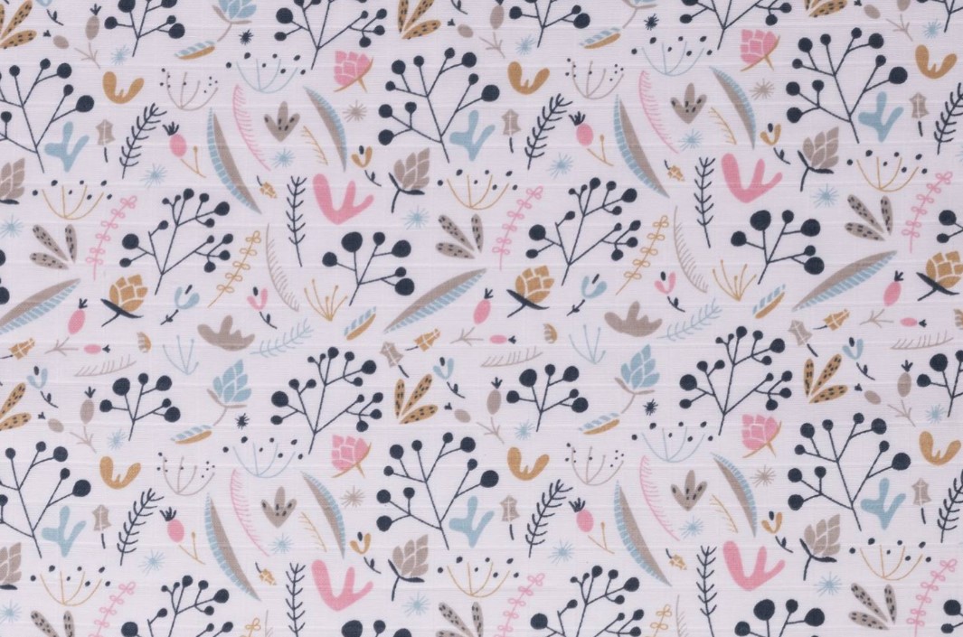 Mušelínové pleny 3ks Lux - Eukalyptus/Jeřabina, 70 x 80 cm, béžová