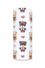 Tetrová plenka 70×80 cm Basic, 100% bavlna,  Teddy Love, béžový - 1ks